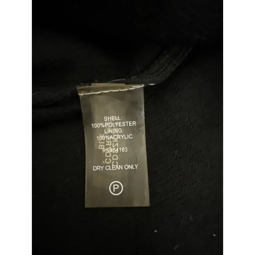 Calvin Klein Black Faux Fur Coat Plush Crop Layering Versatile Jacket Medium